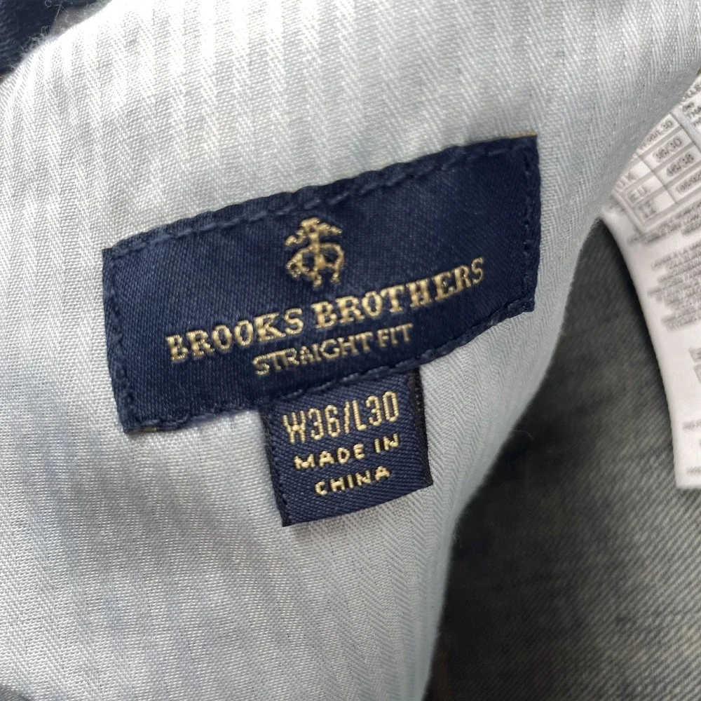 Brooks Brothers Jeans Mens 36 (FITS 33x29) Straight Faded Whiskered Denim Preppy